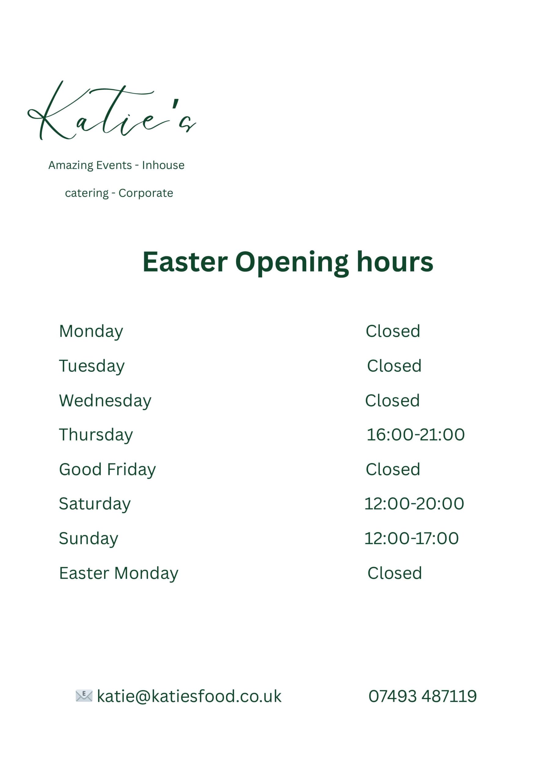 Easter hours 2025
