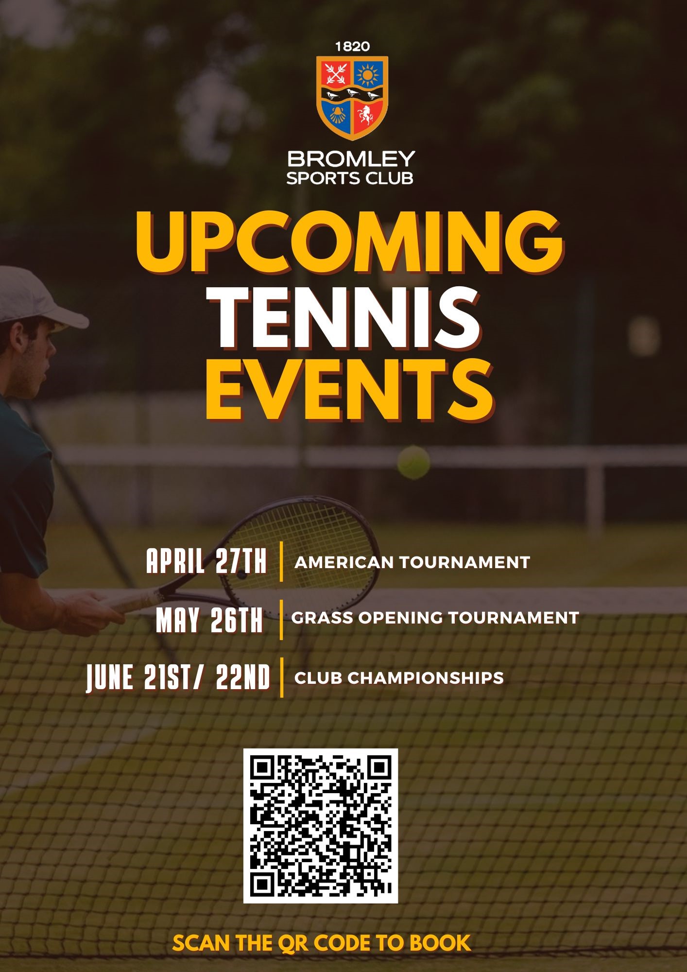 Upcoming tennis events